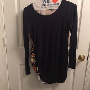 Navy blue maternity shirt